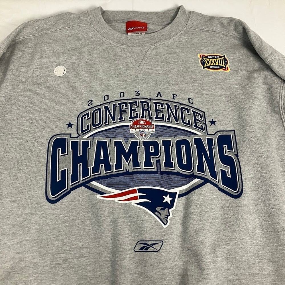 New England Patriots Sweatshirt 2003 AFC Champions Vintage Deadstock NEW Size XL